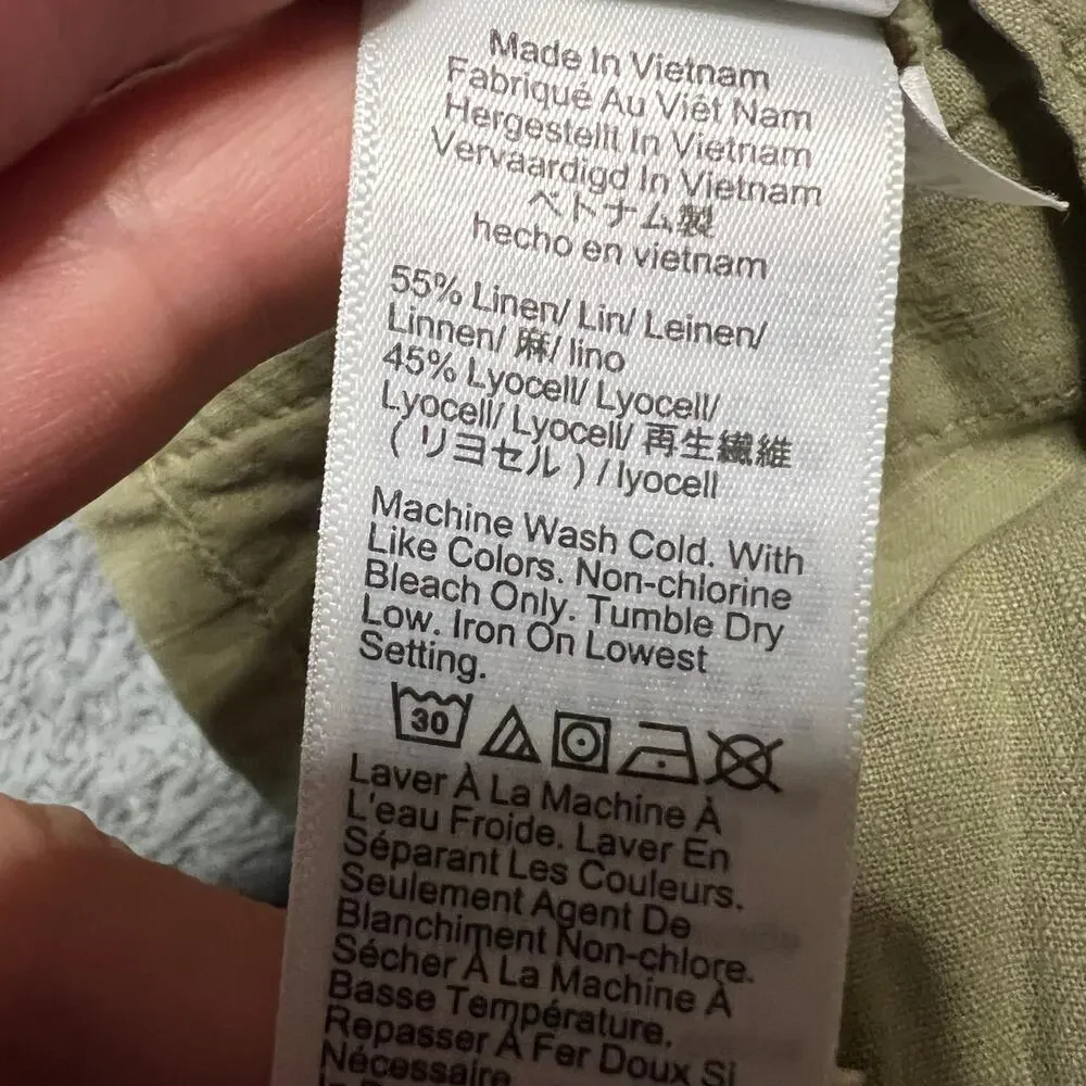 J. Crew Pants Womens 6 Petite Linen Blend Seaside Cargo Straight Utility Casual